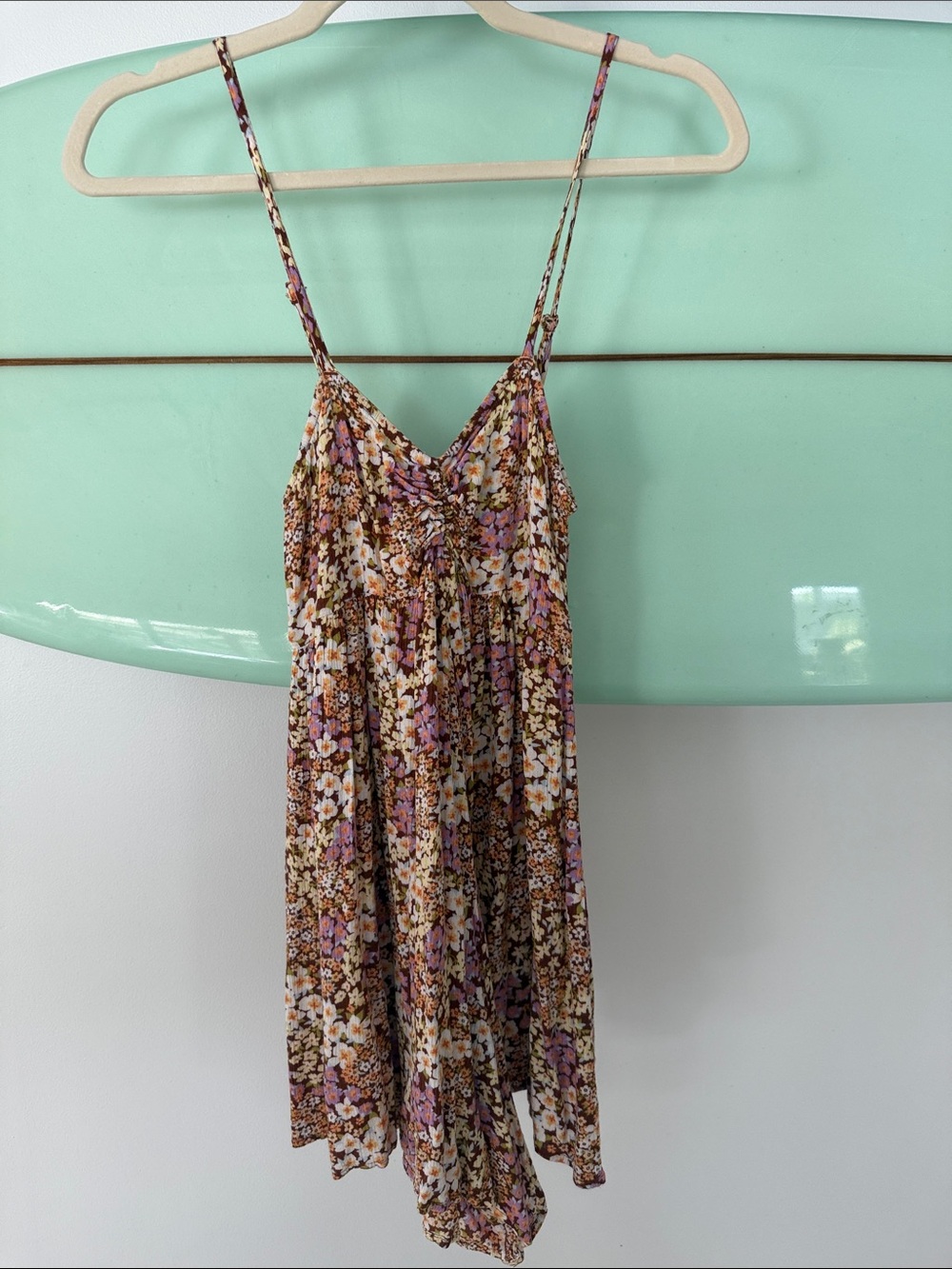 Billabong Floral Romper in Brown, Pink, White